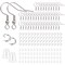 600 Pieces Stainless Steel Earring Hooks French Ear Wire, Earring Making Findings Parts Jewels DIY Supplies Kits, with Silicone Earring Backs Stoppers & Open Jump Ring